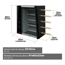 Churrasqueira A Gás Assador Rotativo Com 5 Espetos Preta Foto mini 3