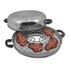 Churrasqueira Assadeira Grill Em Alumínio Com Grelha Cor Inox Foto mini  3