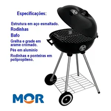 Churrasqueira Bafo Mor Preta Esmaltada Guarapari 3052 Foto mini  2