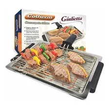 Churrasqueira Elétrica Portátil Grelha Removível Bandeja Coletora Cotherm Giulietta Grill 1250W 110V Foto  mini 1