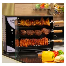 Churrasqueira Elétrica Rotativa Arke Cattiva Smart 3 Espetos Cor Preto 110V Foto mini 3