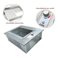 Churrasqueira Gás Grill Inox Embutir Bancada 64x51 Uruguaia Foto mini 4