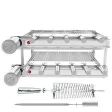 Churrasqueira Gira Grill Inox 11 Espetos + Grelha + Foto  mini 1