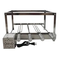 Churrasqueira Gira Grill Inox 4 Espetos Giratório Issi Grill Foto  mini 1