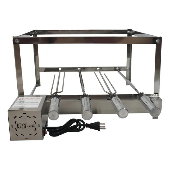 Churrasqueira Gira Grill Inox 4 Espetos Giratório Issi Grill Foto 1