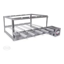 Churrasqueira Giratória Grill Inox 5 Espetos 45cm Foto mini  2
