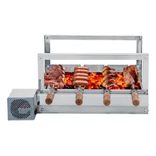 Churrasqueira Giratória Inox Grill 4 Espetos Rotativa Foto  mini 1