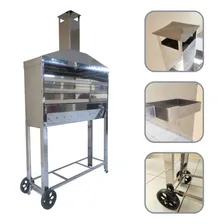 Churrasqueira Inox Churrasquinho Espetinho Profissional 72cm Cor Prateado Foto mini 3