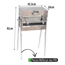 Churrasqueira Inox Espetinho 2 Grelhas E Espetos Tampa Bafo Foto mini  3