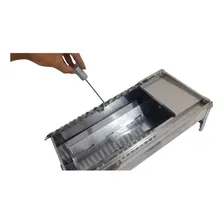 Churrasqueira Inox Mini Com Grelha Argentina Mais Chapa Inox Foto mini 4