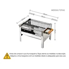Churrasqueira Inox Mini Grill,pesca,camping + Grelha Foto mini 4