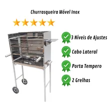 Churrasqueira m贸vel Laurindo's Churrasqueira m贸vel espetinho 50cm de largura inox Foto mini 4