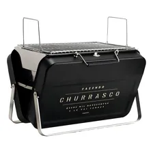 Churrasqueira Portatil Fazendo Churrasco Imaginarium Cor Preto Foto  mini 1