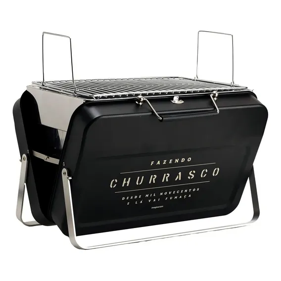 Churrasqueira Portatil Fazendo Churrasco Imaginarium Cor Preto Foto 1