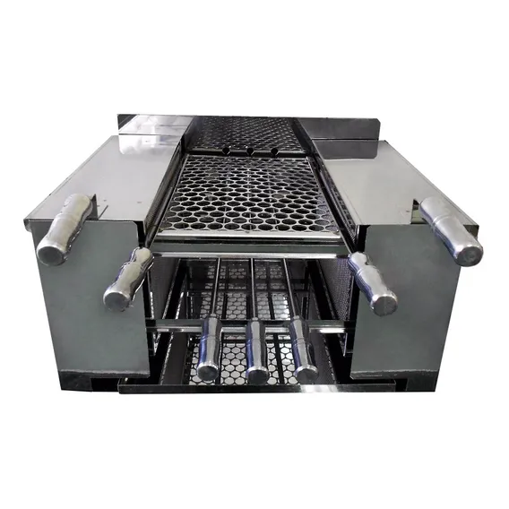 Churrasqueira Sem Fumaça A Carvão Em Aço Inox Double Grill Foto 1