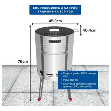 Churrasqueira Tramontina Inox Carv茫o Tcp 400 M贸vel Linda Foto mini 3