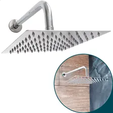 Chuveiro Cascata Ducha Fria 25x25 Moderno Chuveirão Piscina Acabamento Brilhoso Cor Polido Foto  mini 1