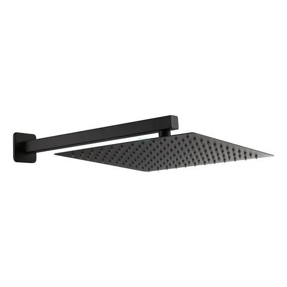 Chuveiro Ducha 20x20 Black Fosco Slim Inox Com Braço 40 Cm Foto 1