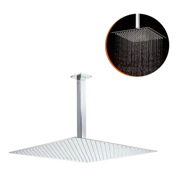 Chuveiro Ducha Quadrada Inox 30x30 Braço Quadrado Teto Foto 1