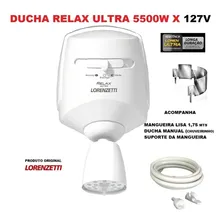Chuveiro elétrico de parede Lorenzetti Relax Ultra branco 5500W 127V Foto mini  3