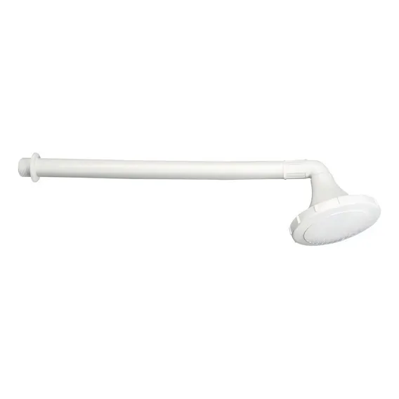 Chuveiro Frio Pequeno C/ Braço 30cm Branco Luconi Acabamento Brilhante Foto 1