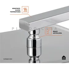 Chuveiro Moderno Slim Quadrado 30 Cm Inox 304 + Braço 40cm Foto mini 3