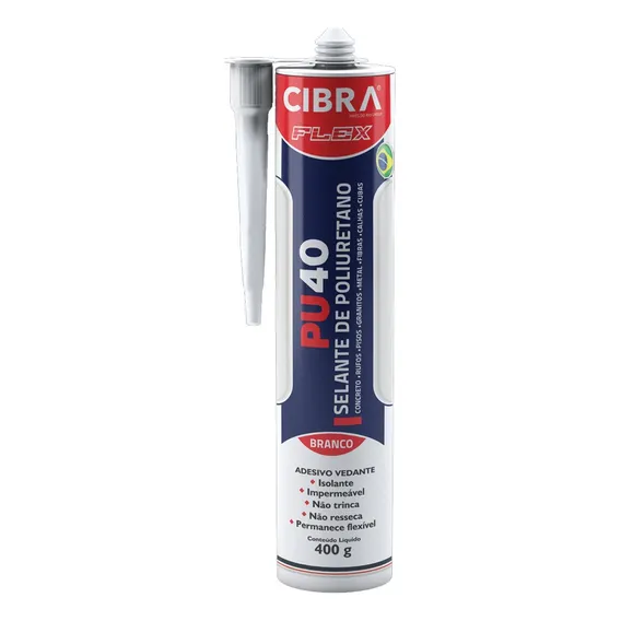 Cibra Flex PU cor branco 400g adesivo silicone selante poliuretano Foto 1