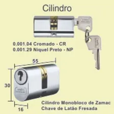 Cilindro Miolo Tambor Latão Fechadura União Mundial Cromado Cor Inox Foto mini  2