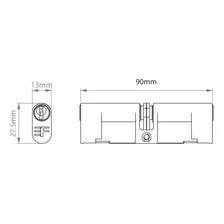 Cilindro Tambor Miolo Fechadura 3f 90mm Reposição Cromado Cor Prateado Foto mini 3