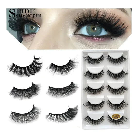 Cílios Postiço Volumoso Mink 3d10 Pares Efeito Natural +brin Foto 1
