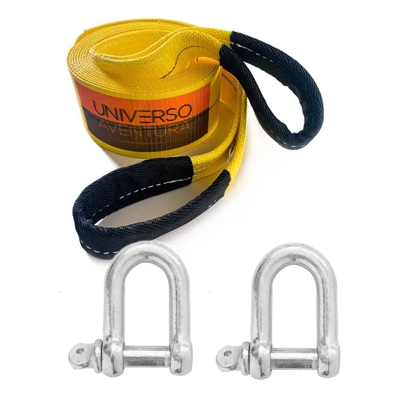 Cinta Fita Para Reboque 10 Ton X 6 Mts Com Duas Manilhas 5/8 Cor Amarelo Foto 1