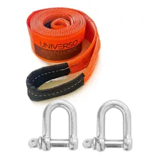 Cinta Fita Para Reboque 10 Ton X 6 Mts Com Duas Manilhas 5/8 Cor Laranja Foto mini 1