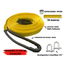 Cinta Reboque 4x4 10ton X 10 Mts Dupla Costura + 2 Manilhas Foto mini 4