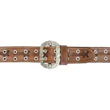 Cinto Country Muladeiro De Couro Legitimo Fivela Cor Whisky Tamanho 110cm Foto mini 3