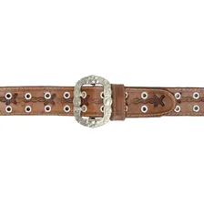 Cinto Country Muladeiro De Couro Legitimo Fivela Cor Whisky Tamanho 120CM Foto mini 3