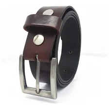 Cinto Couro Legitimo Country + Cinto Social Largo Masculino Cor Marrom Tamanho 110 Foto mini 3