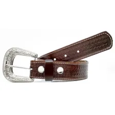 Cinto Couro Legitimo Country + Cinto Social Largo Masculino Cor Marrom Tamanho 110 Foto mini 2