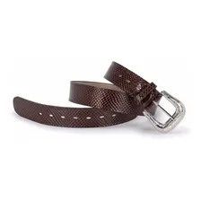 Cinto Cowntry Masculino Em Couro  Fivela Cavalo Cobra 203 Cor Marrom Tamanho 115 Foto mini  2