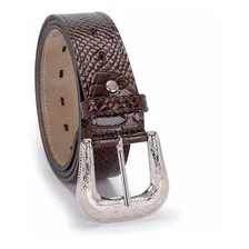 Cinto Cowntry Masculino Em Couro  Fivela Cavalo Cobra 203 Cor Marrom Tamanho 115 Foto  mini 1
