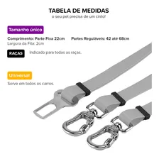 Cinto de Segurança Pet Duplo Universal Cachorro Gato Cães Gatos Carro Coleira Adaptador Ajustável Dog Trip Brasil Mist Foto mini 3