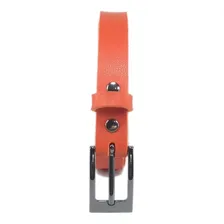 Cinto Femininos Couro Sintetico Fivela Dourada Plus Size Cor Laranja Tamanho 120 Foto mini  2