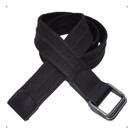 Cinto Lona Premium Masculino Couro Legítimo Argolas 4cm L48f Cor Café Tamanho Calça 48 (comprimento 130cm) Foto 1