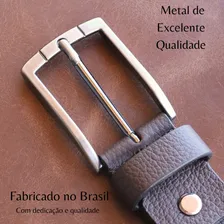 Cinto Masculino Couro Legítimo Cor Marrom Tamanho 120 (GG) Foto mini 3