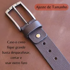 Cinto Masculino Couro Legítimo Cor Marrom Tamanho 120 (GG) Foto mini 2