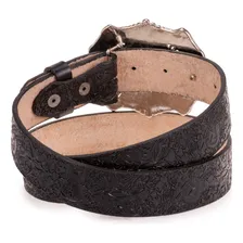 Cinto Nossa Senhora Aparecida Country Couro Fivela Grande Cor Preto Tamanho 105 Foto mini 3