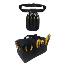 Cinto Porta Ferramentas + Bolsa Em Lona 8 Bolsos Eletricista Foto  mini 1