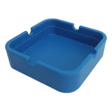 Cinzeiro De Silicone Borracha Quadrado Durável Cor Azul Foto mini 1