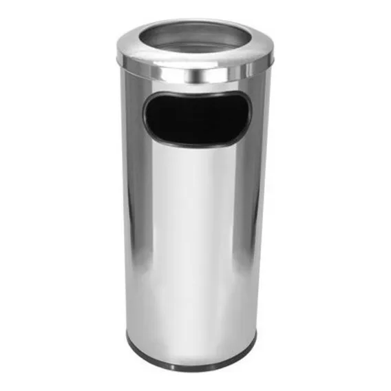 Cinzeiro Lixeira Em Aço Inox Com Aro Em Inox 50 L Foto 1
