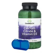 Citrato Cálcio Vitamina D Swanson 250 Tablets +porta Caps Sabor Sem sabor Foto mini 1