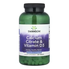 Citrato Cálcio Vitamina D Swanson 250 Tablets +porta Caps Sabor Sem sabor Foto mini 2